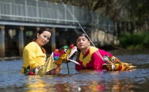 The West Australian © Phuong Nhi Nguyen and Xuan Long Nguyen of the world famous Thang Long Water Puppet Theatre from Vietnam, who will perform a show for the Canning City Blessing of the River festival on Saturday at Kent St. Weir Park in Wilson. Picture: Mogens Johansen/The West Australian